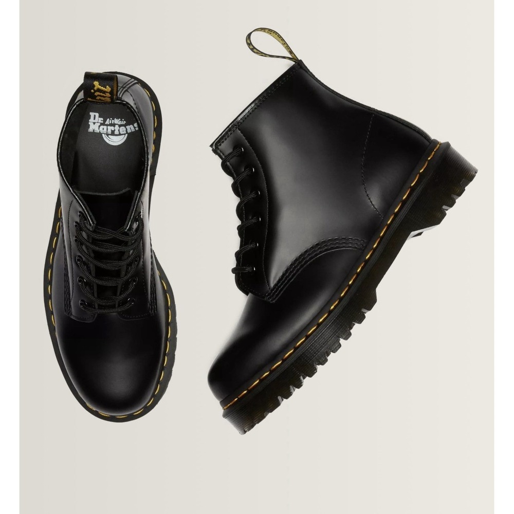 Dr. Martens 101 Bex Black Smooth Leather Ankle Boots Women US 7 / Men US 6 EU 38